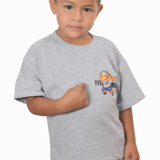 Camiseta oversize gris oso divertido