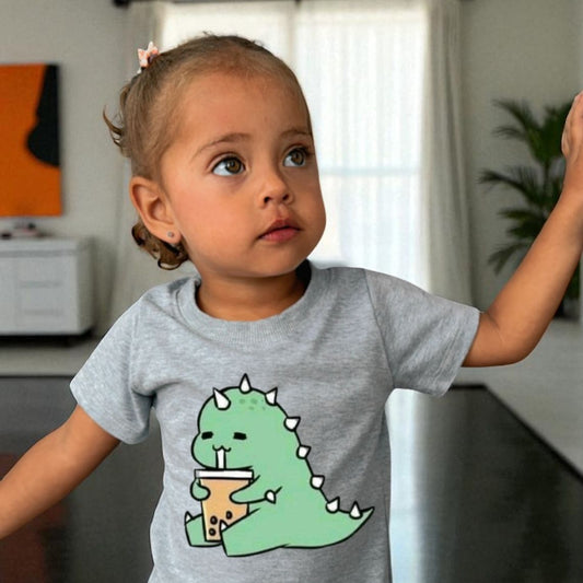 Camiseta gris dinosaurio