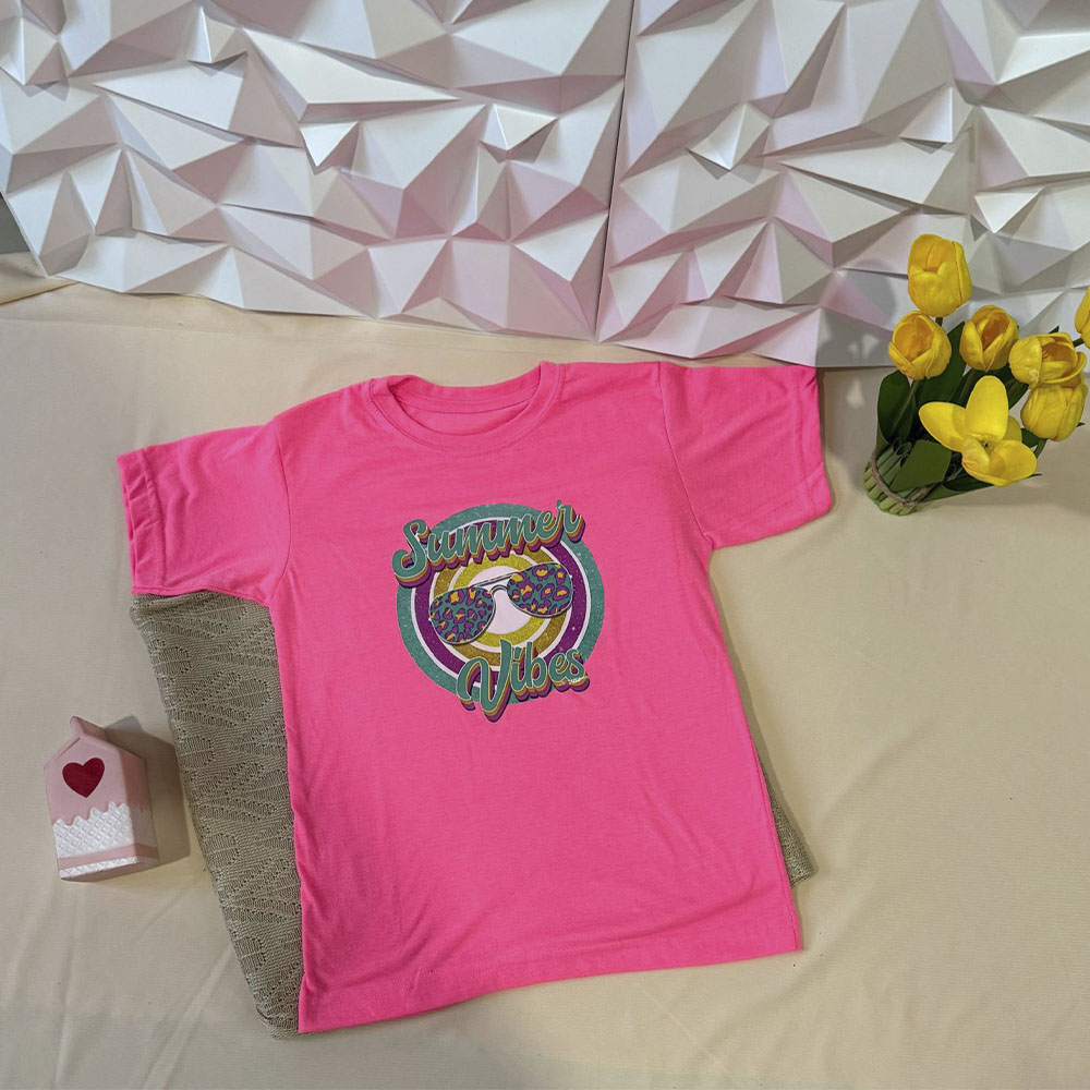 Camiseta Rosado Neon Summer Vibes