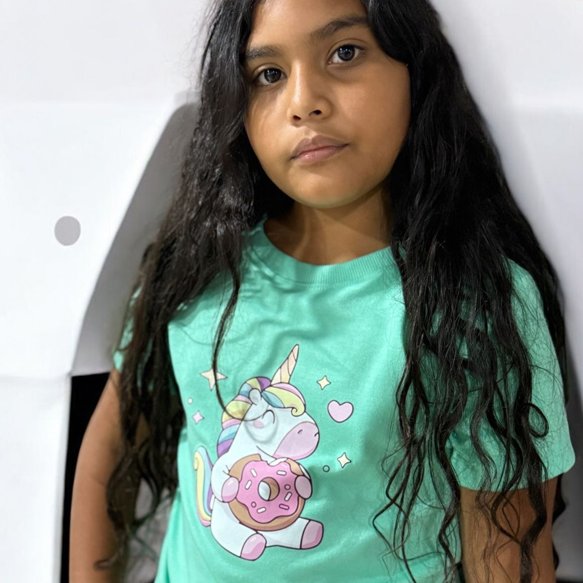 Camiseta unicornio verde