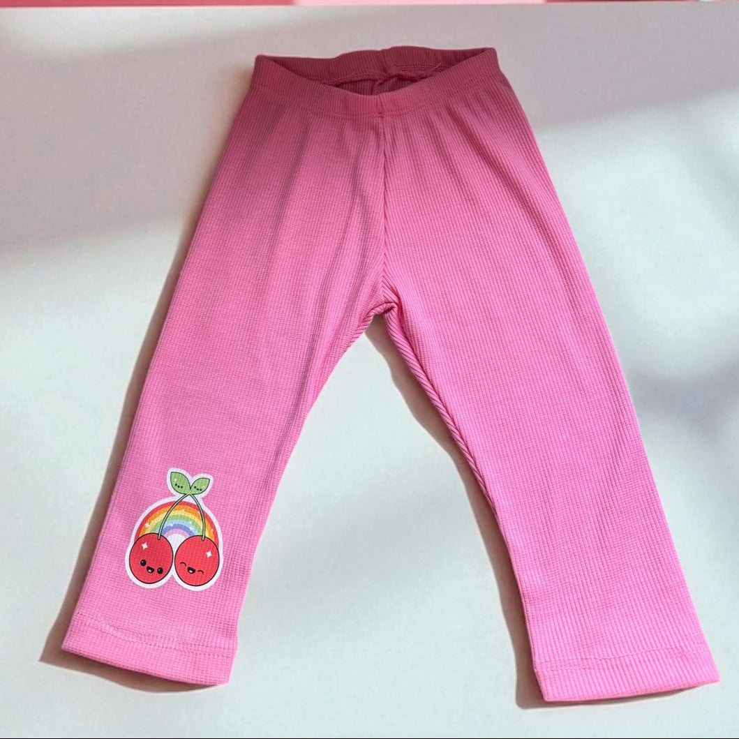 Leggins rosado cerezas
