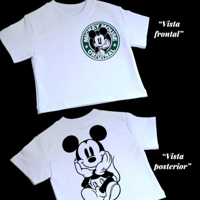 Camiseta oversize blanca Mickey Mouse