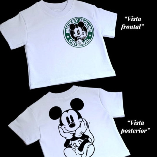 Camiseta oversize blanca Mickey Mouse