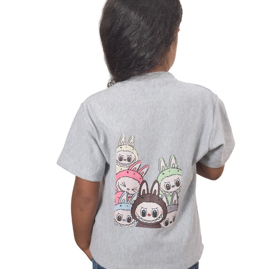 Camiseta oversize lila Labubu