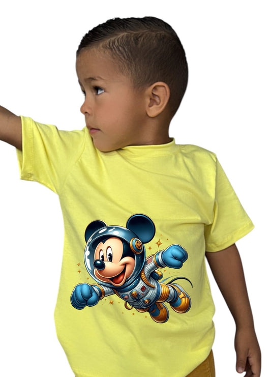 Camiseta amarilla Mickey astronauta