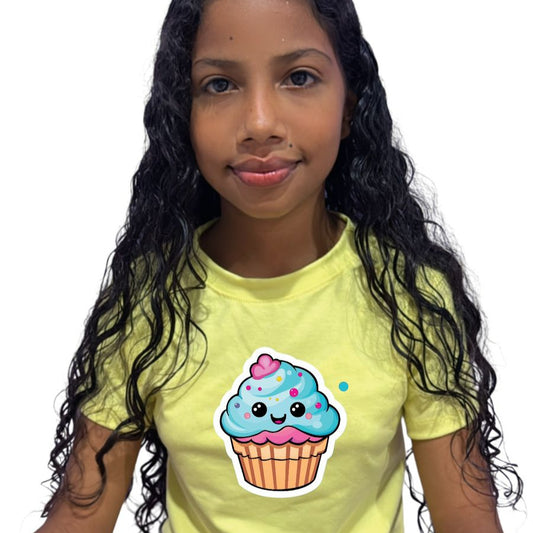 Camiseta amarilla cupcake