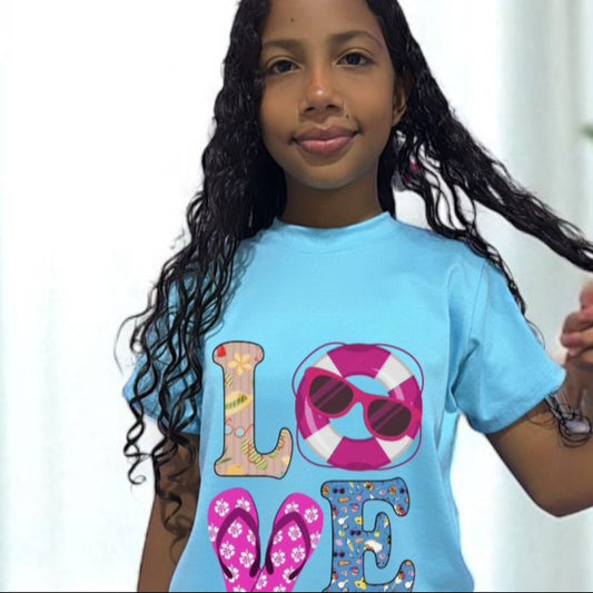 Camiseta azul love