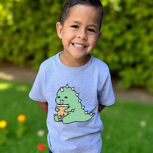 Camiseta gris dinosaurio
