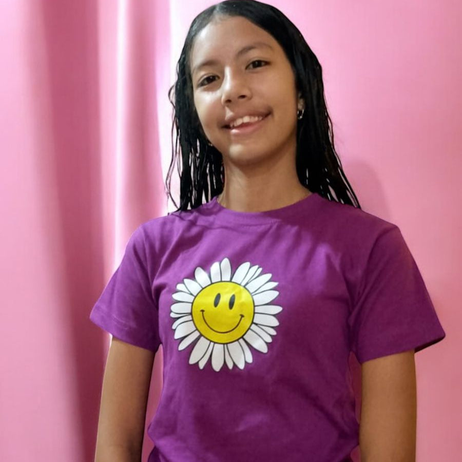 Camiseta Morada Flor