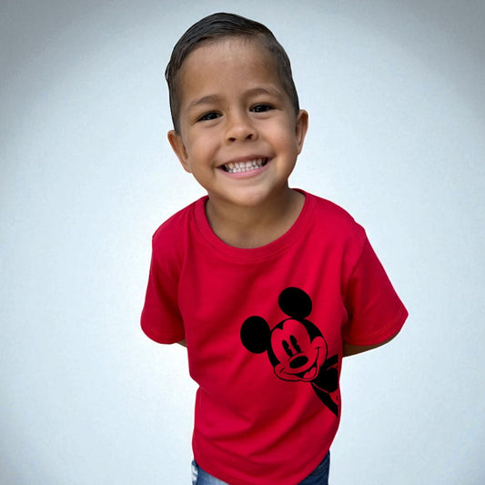 Camiseta roja Mickey lateral