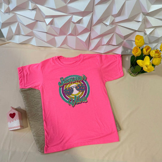 Camiseta Rosado Neon Summer Vibes