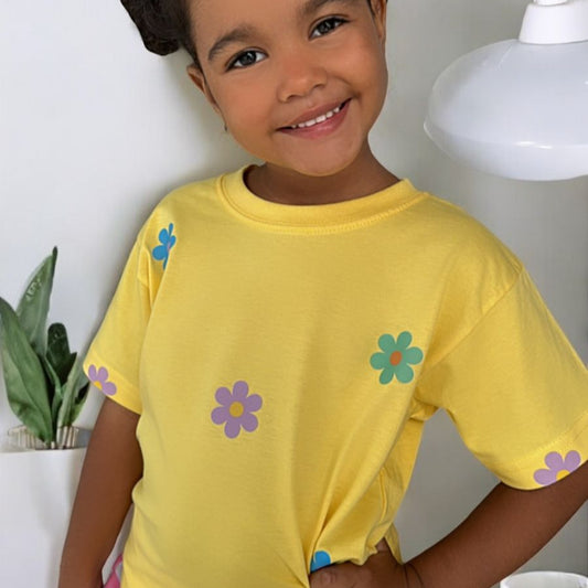 Camiseta Amarilla flores