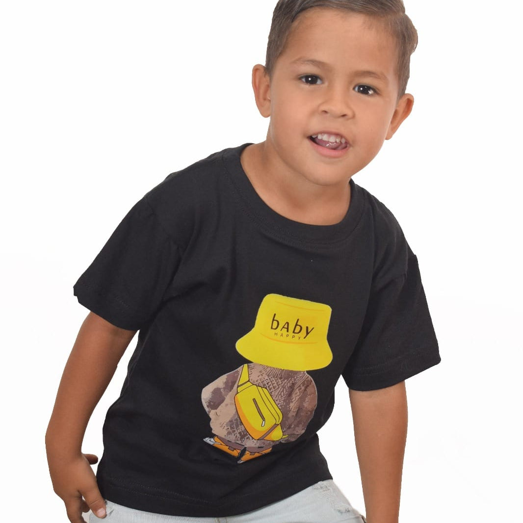 Camiseta oversize negra osito baby