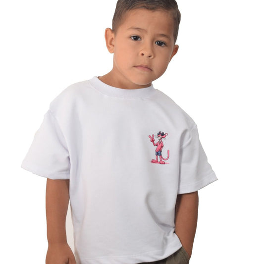 Camiseta blanca pantera rosa