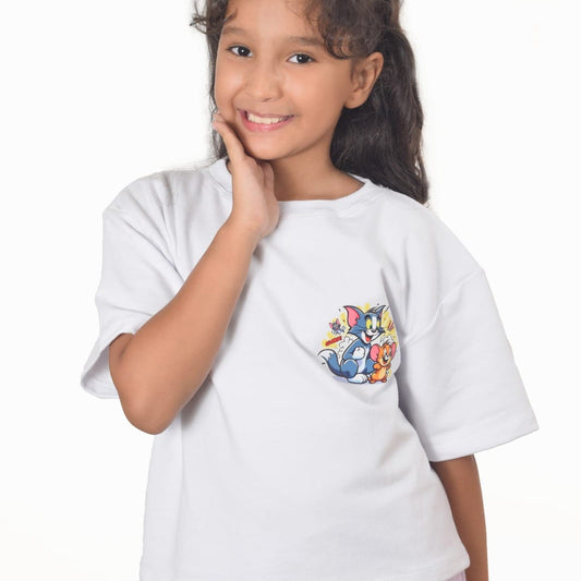 Camiseta oversize Tom y Jerry sonrien
